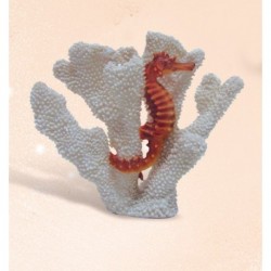Polystone Coral with Seahorse