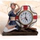 6" Lady Sailor with Ship wheel clock